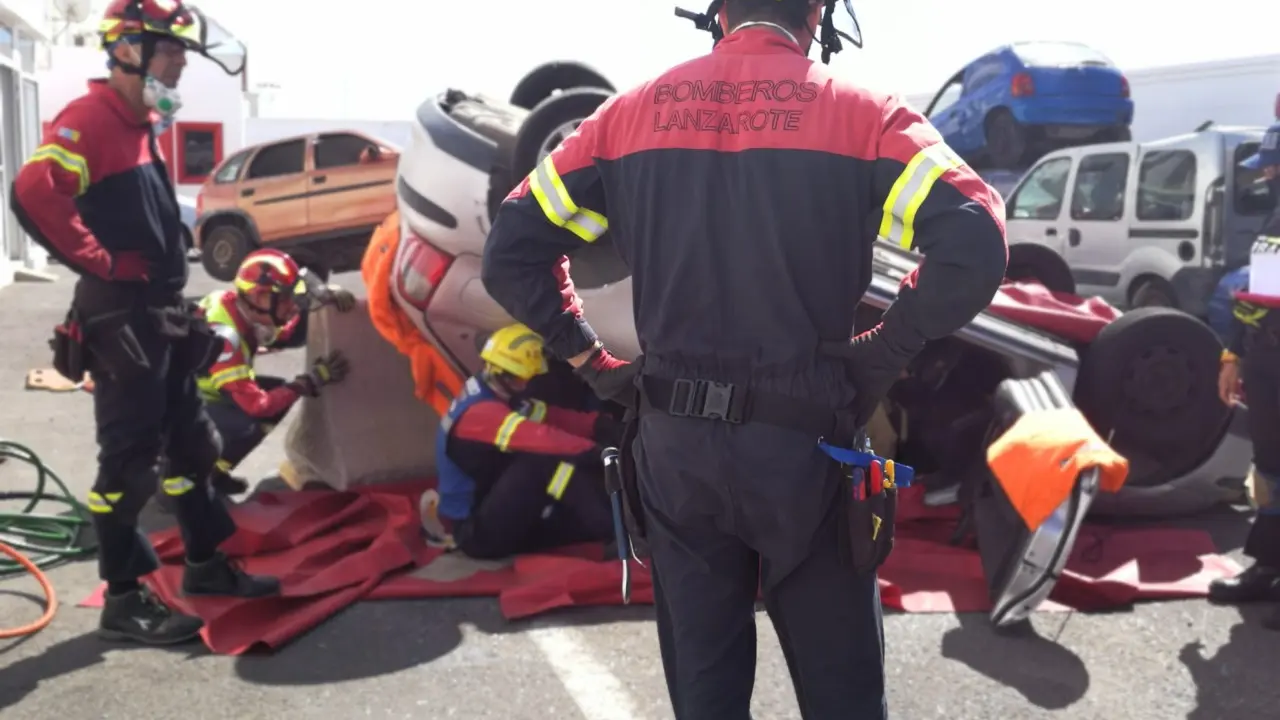 Simulacro excarcelación bomberos.