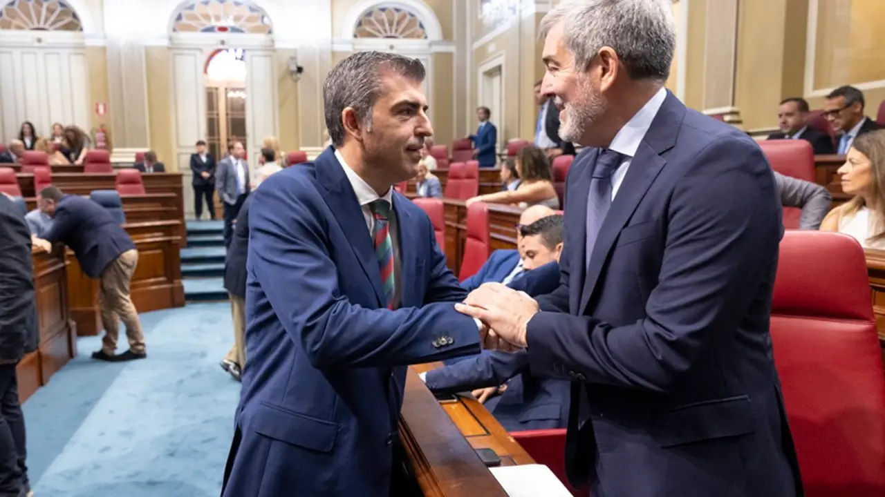 Fernando Clavijo y Manuel Dom&iacute;nguez. Foto EFE.