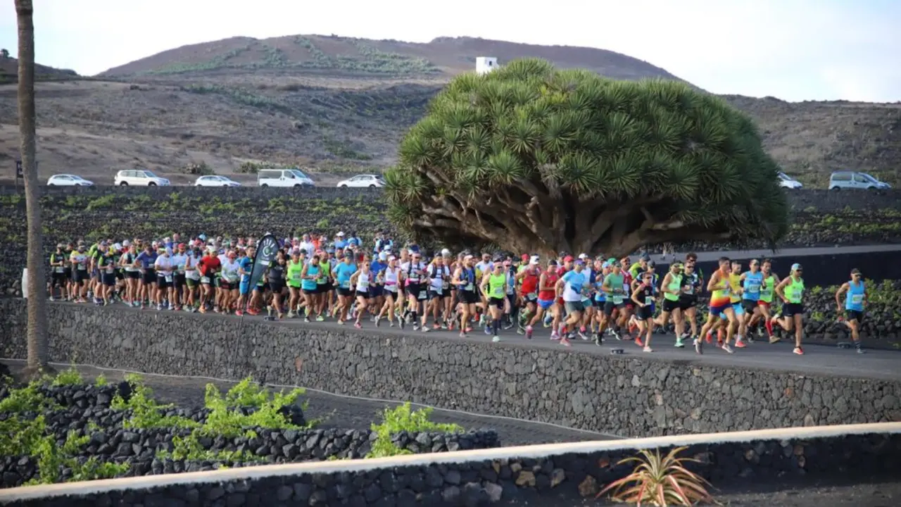 Décima edición de Lanzarote Wine Run. Imagen de archivo.