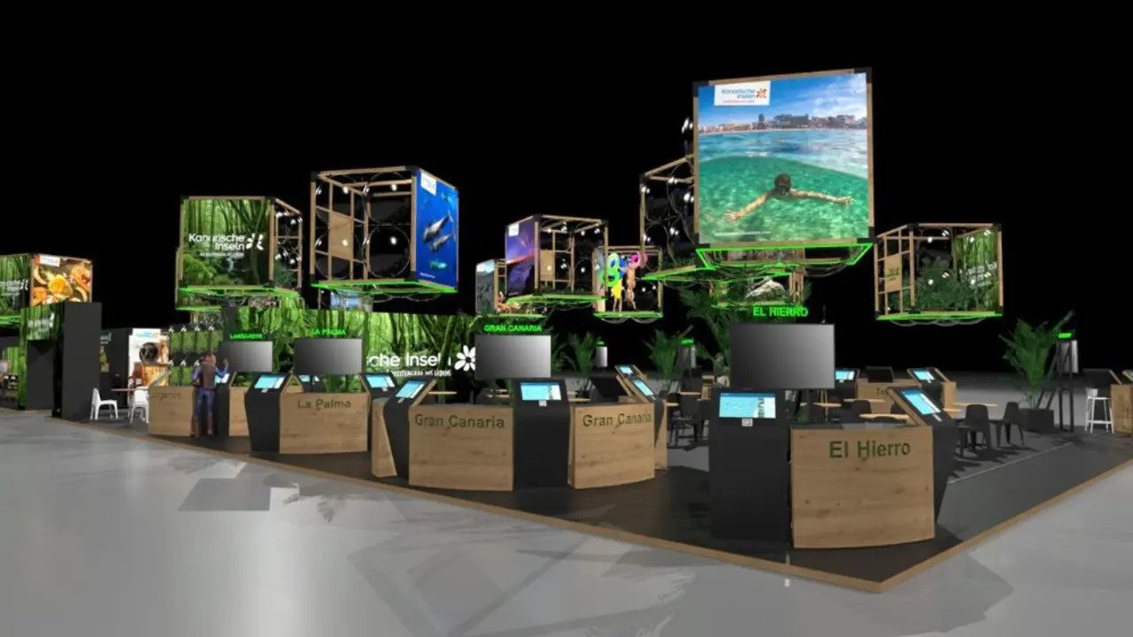 Infografía del stand de Canarias en la ITB