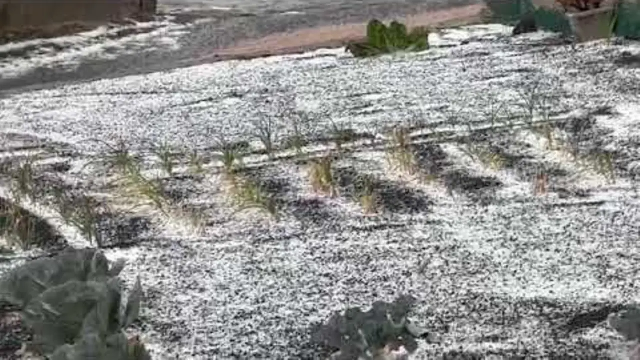 Granizo en Los Valles.