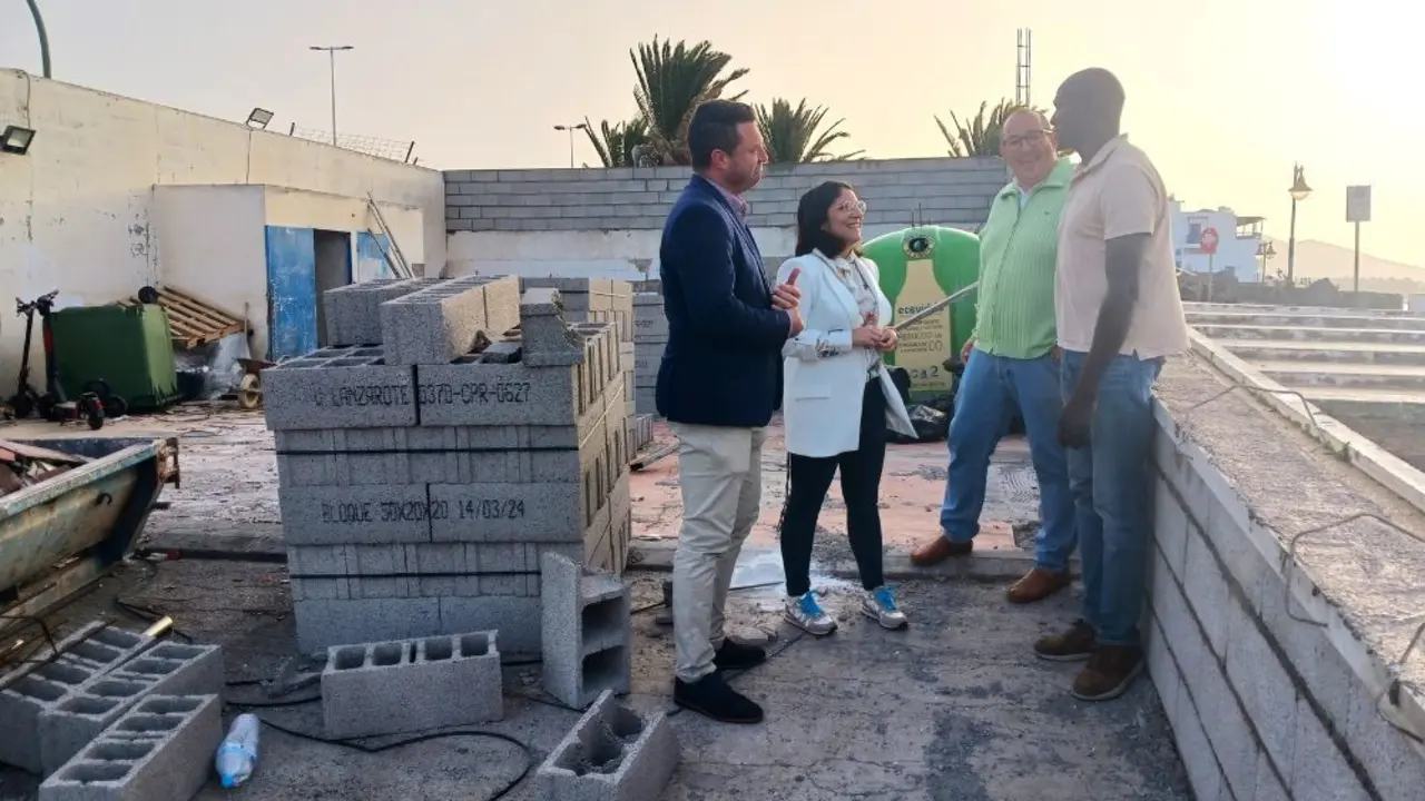 Obras en zona de contenedores