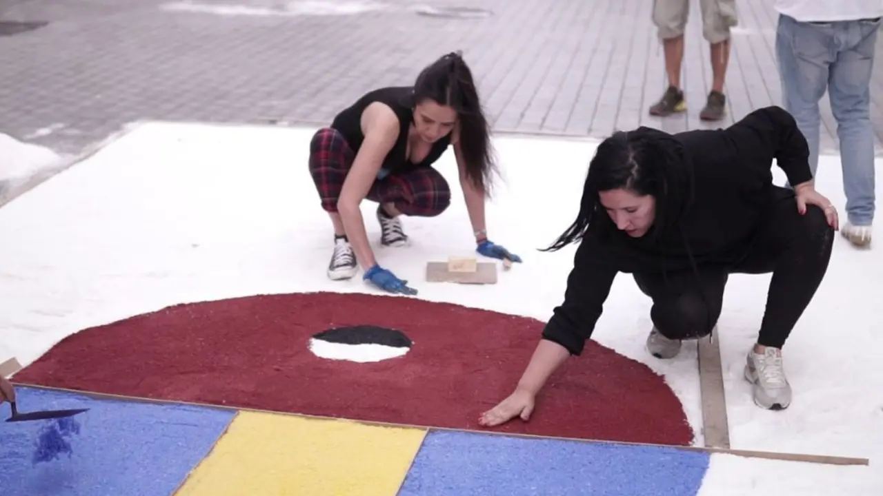 Elaboración de las alfombras de sal