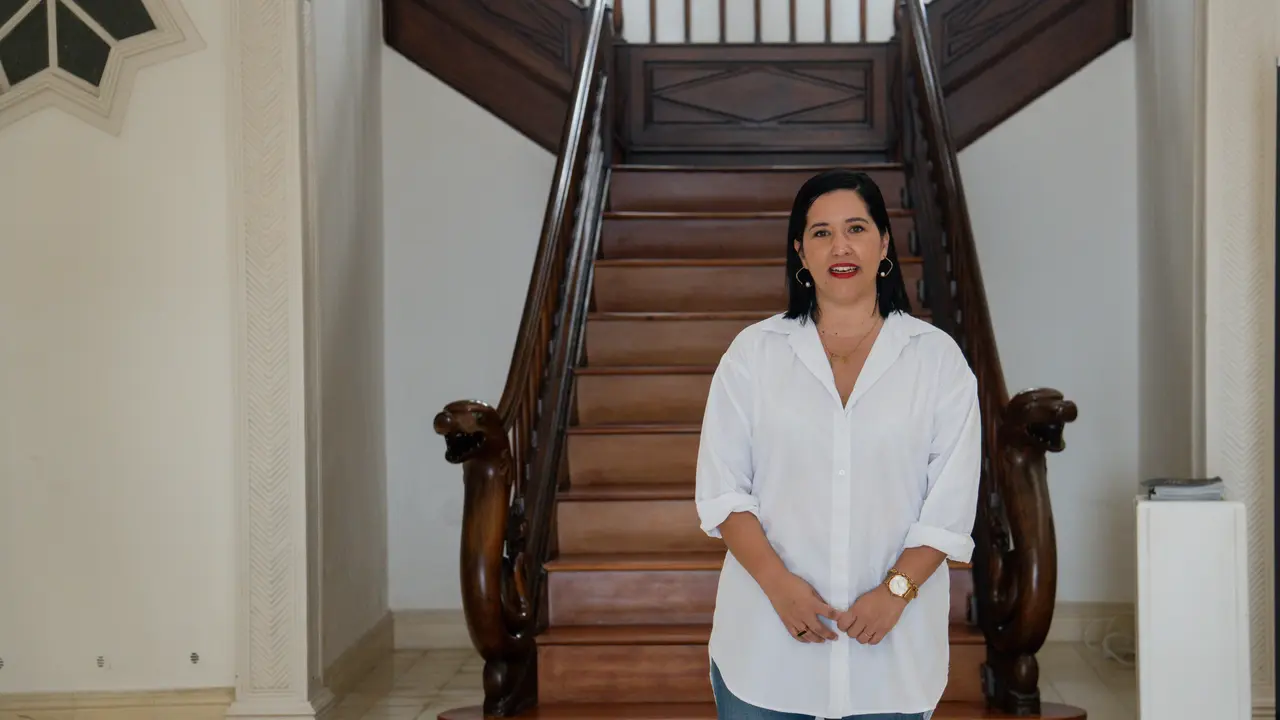 Abigail González en la Casa de la Cultura.