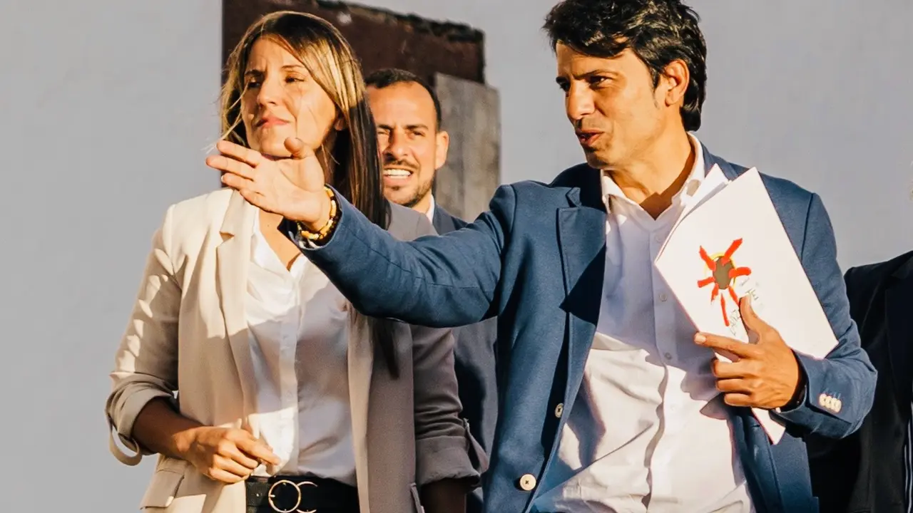 Marcos Bergaz junto a Galán y Reyes.