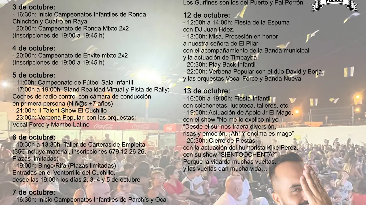 Programa fiestas de El Cuchillo.