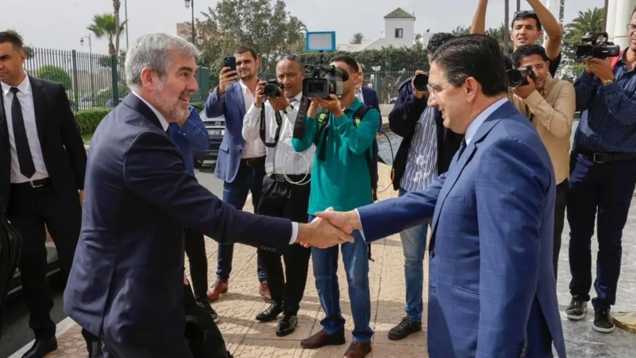 Clavijo con el ministro de Exteriores marroqu&iacute;