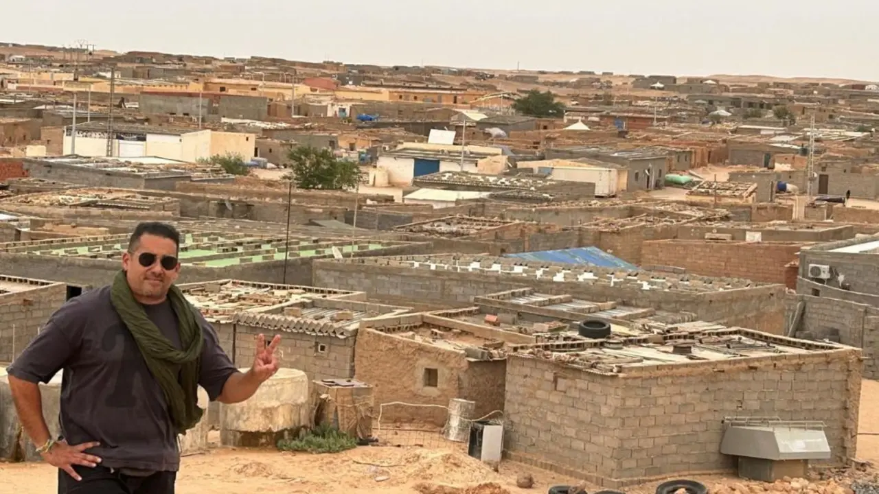 Yoné Caraballo en el campo de refugiados de Tinfud