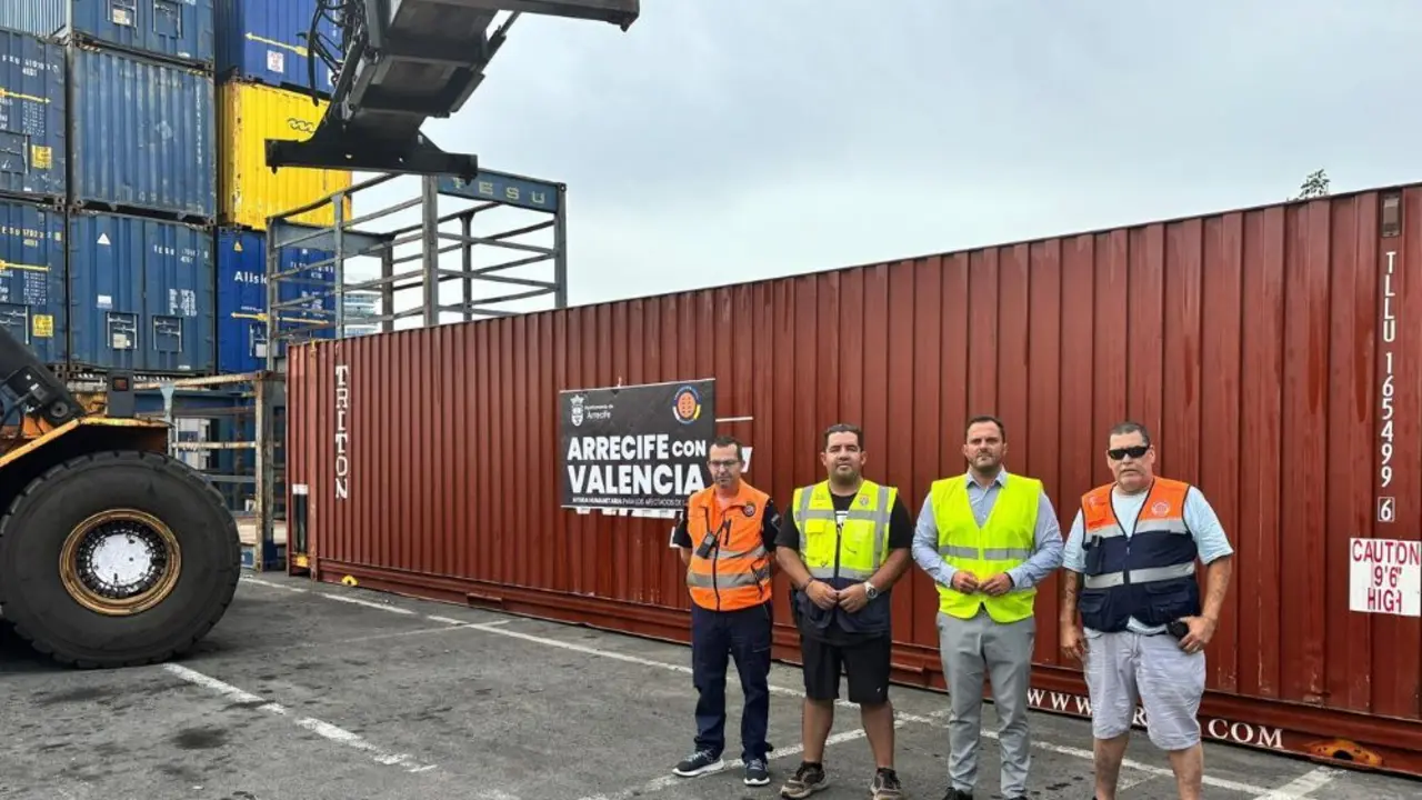 El contenedor con la ayuda