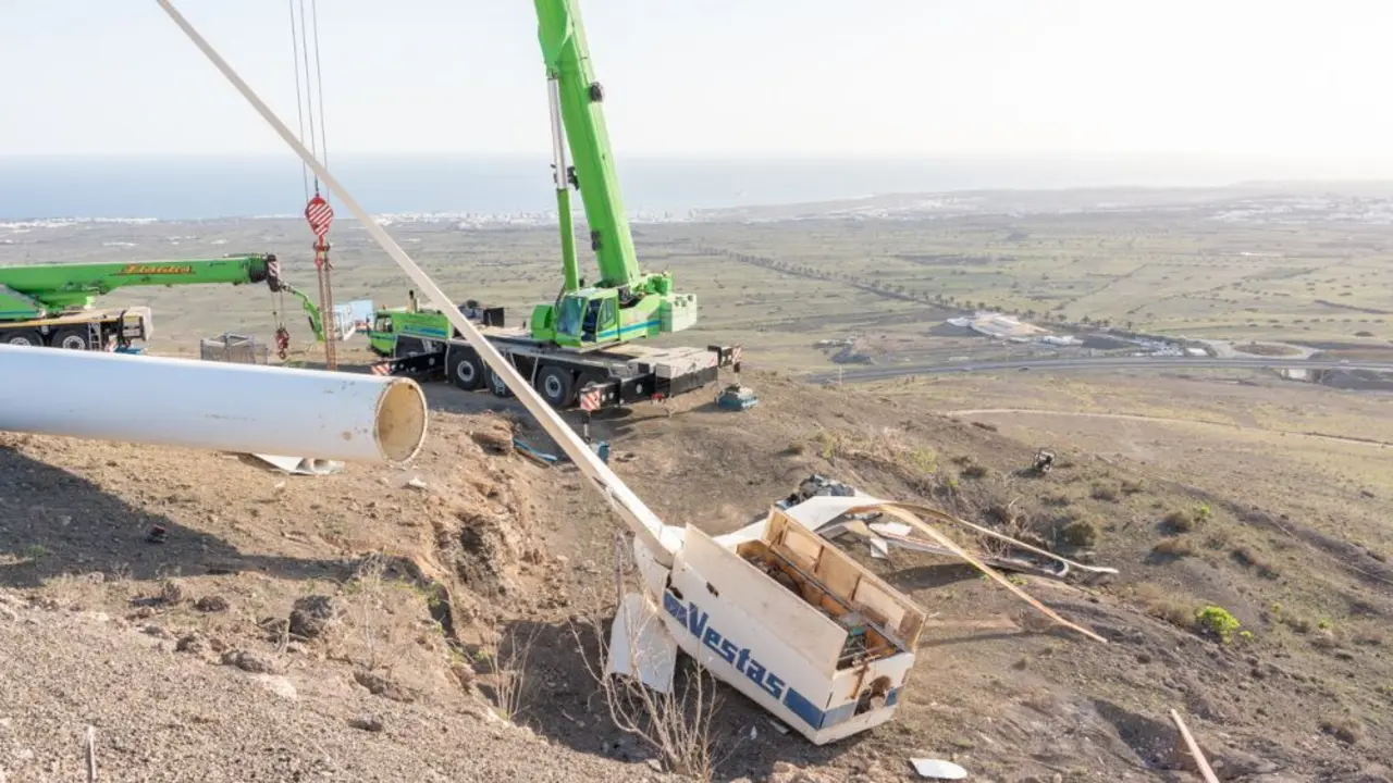 Desmontaje del parque eólico