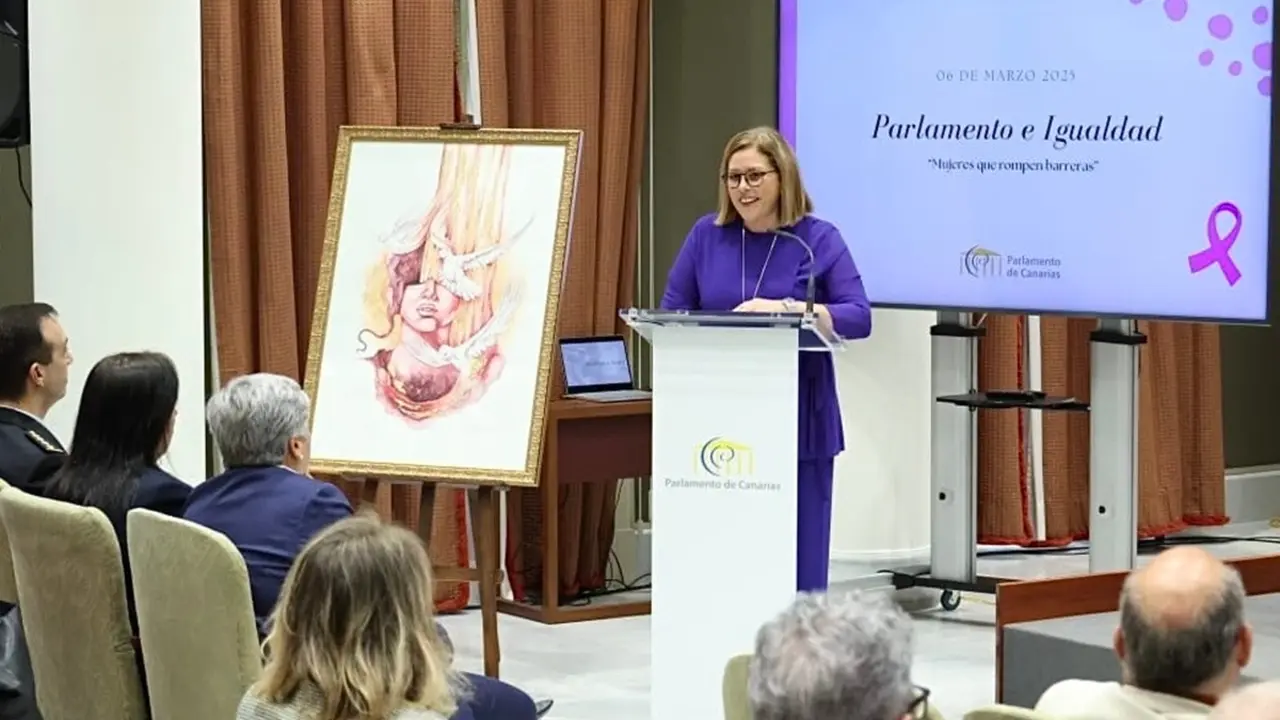 Astrid Pérez en las jornadas por el 8M