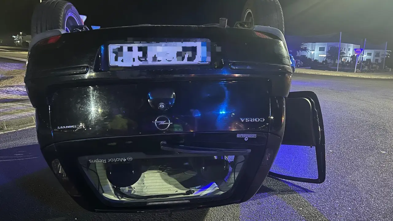 vuelco en Playa Blanca