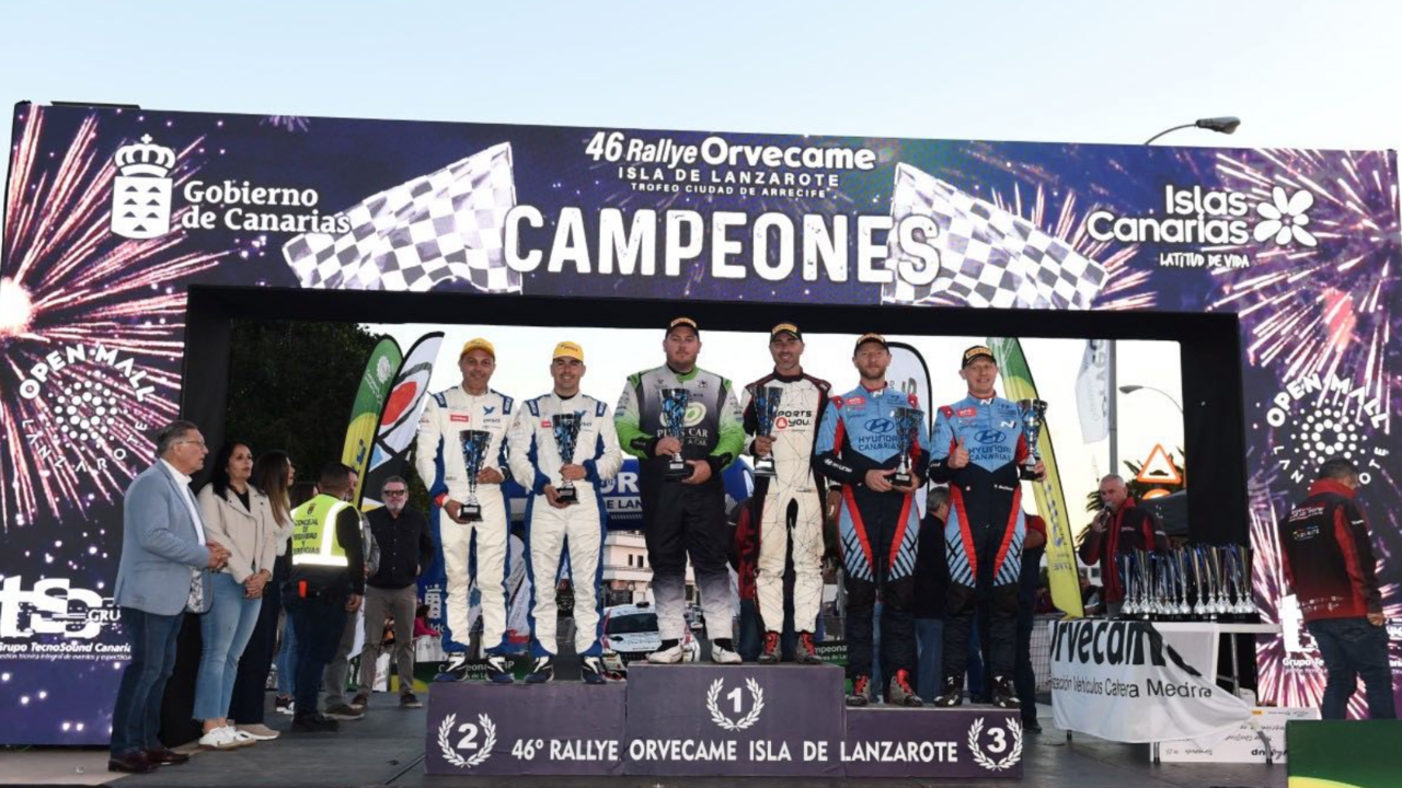 Campeones del rallye Orvecame isla de Lanzarote
