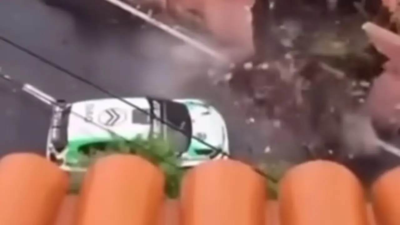 Momento del impacto de Yeray Lemes en Tenerife