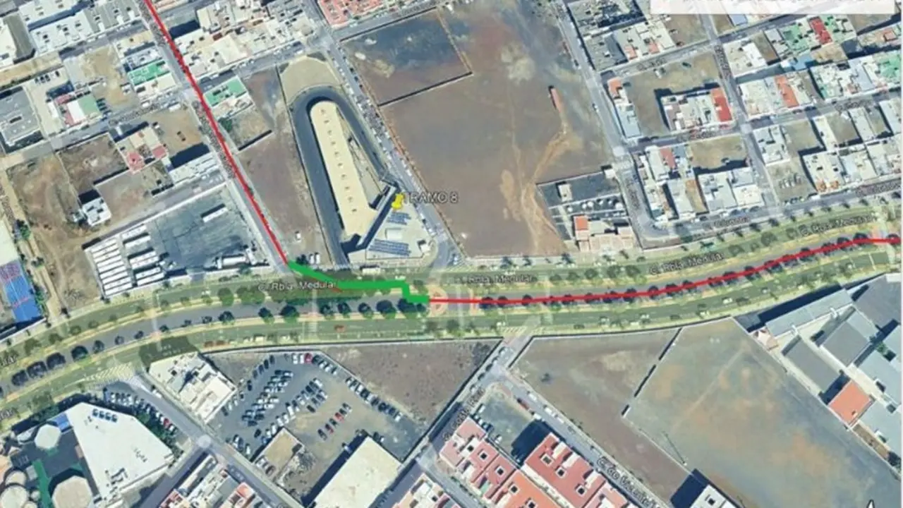 Tramo de ejecución de las obras en Arrecife