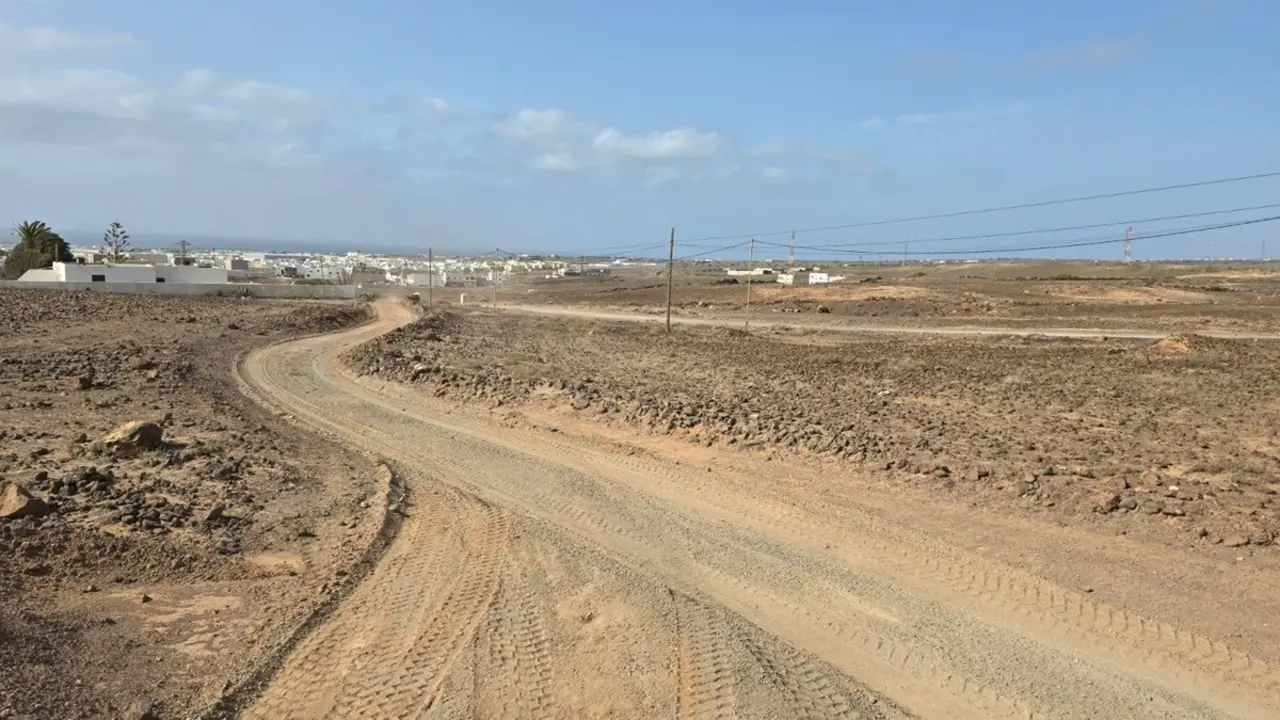 Zona del Diseminado de Argana donde la Concejalía de Obras Públicas del Ayuntamiento de Arrecife ha acondicionado los caminos afectados por las lluvias