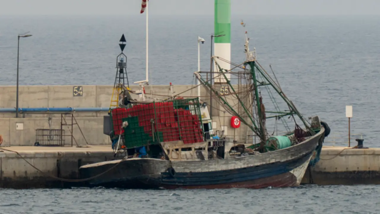 Los catorce tripulantes de un barco pesquero marroqu&iacute;, uno de ellos menor de edad, han solicitado asilo pol&iacute;tico tras atracar anoche en el puerto de Arrecife, la capital de Lanzarote. EFE/ Adriel Perdomo