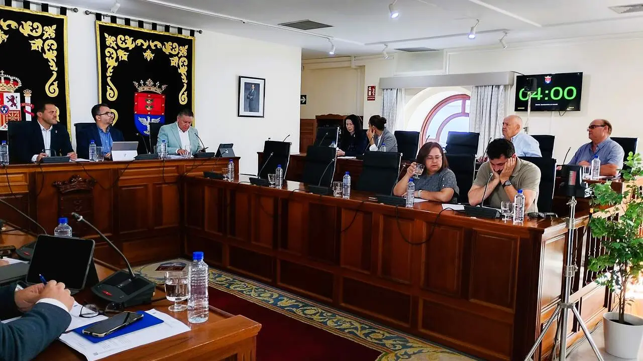 Imagen del sal&oacute;n de plenos del Ayuntamiento de Arrecife en la ma&ntilde;ana de este viernes, donde fueron acordadas las sanciones y clausura a estos dos establecimientos  (1)