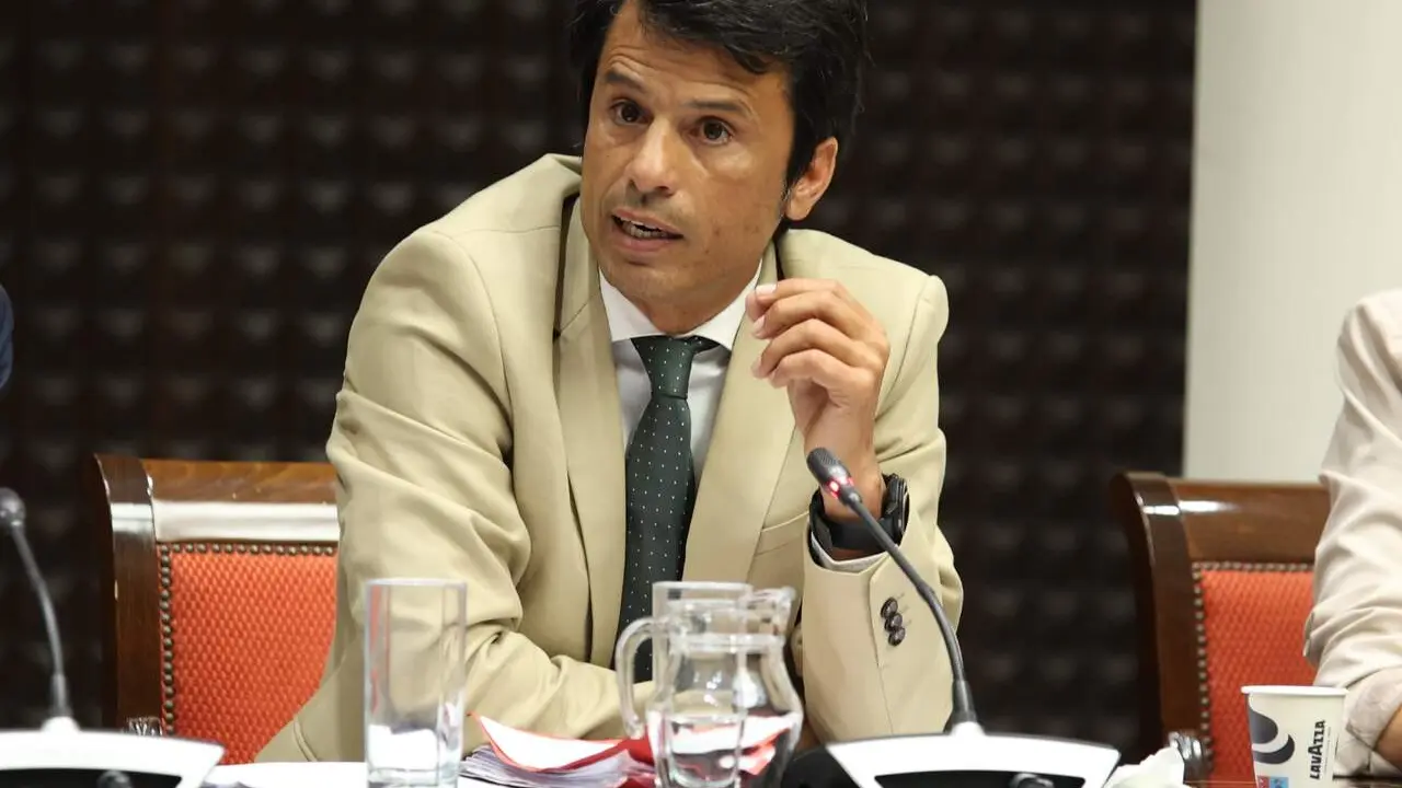Marcos Bergaz (PSOE) durante su intervenci&oacute;n parlamentaria de hoy