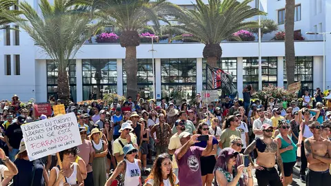 Manifestación 20-O, en Lanzarote.
