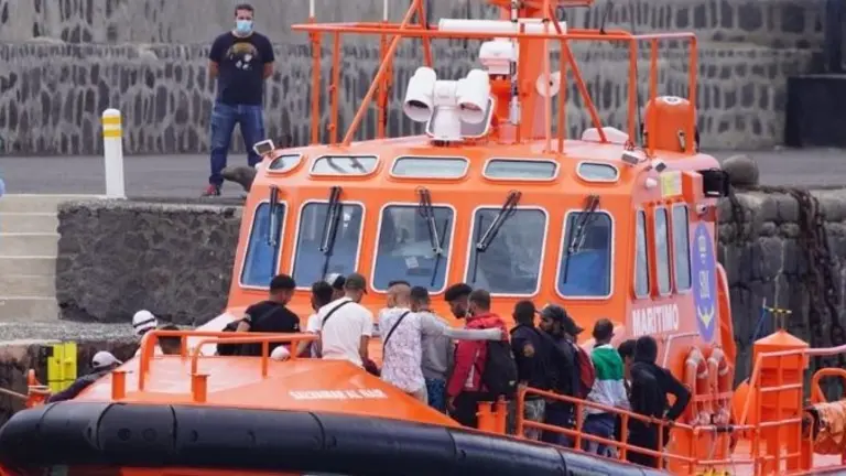Imagen de archivo de la llegada de migrantes