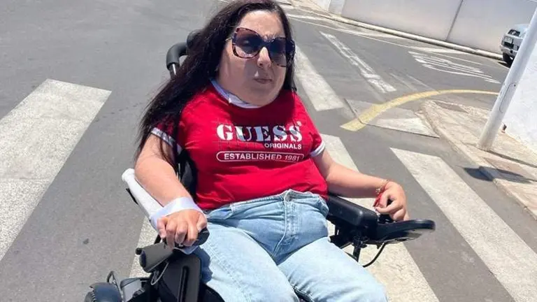 Rocío en su nueva silla