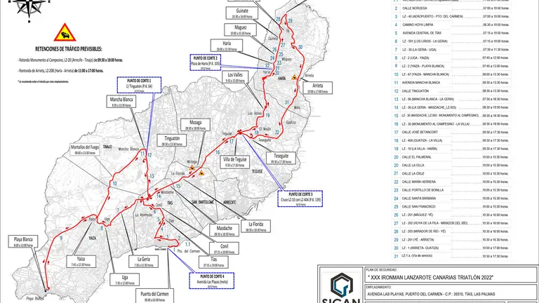 Carreteras cortadas Ironman