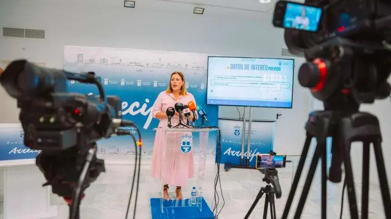 Astrid Pérez en la rueda de prensa sobre Ginory