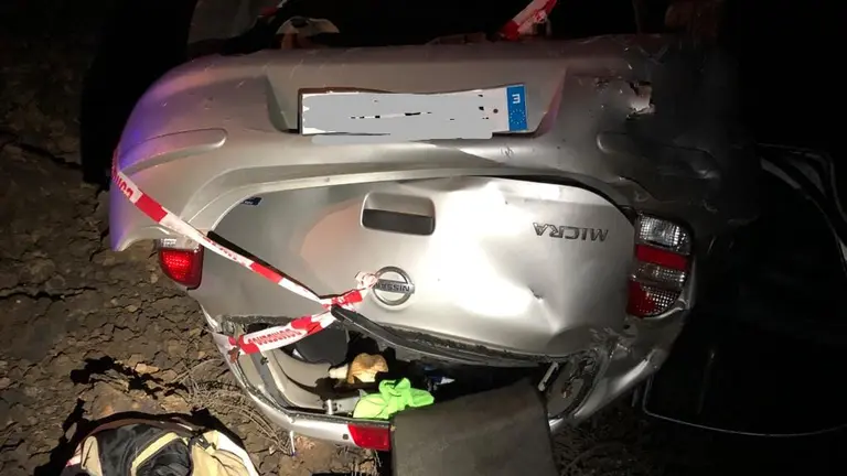 Así quedó el coche tras el accidente