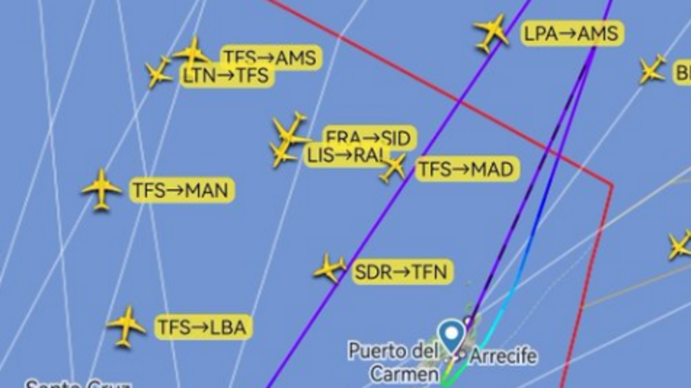 Recorrido del avión desviado