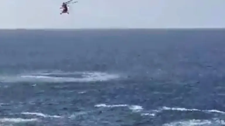 Momento del rescate en Los Charcones