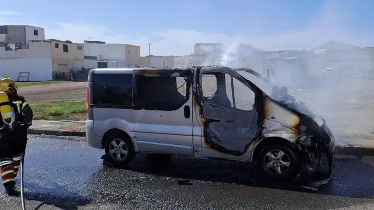 Estado en el que quedó el vehículo por el fuego