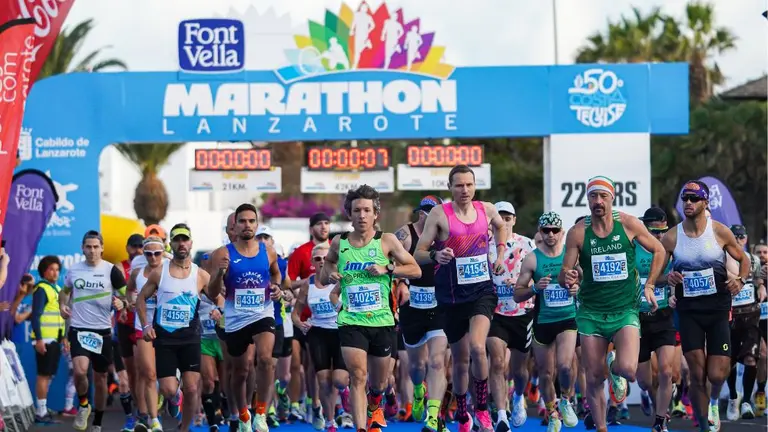 Salida de la maratón de Lanzarote