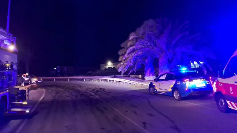 Accidente de tráfico a la entrada de Güime