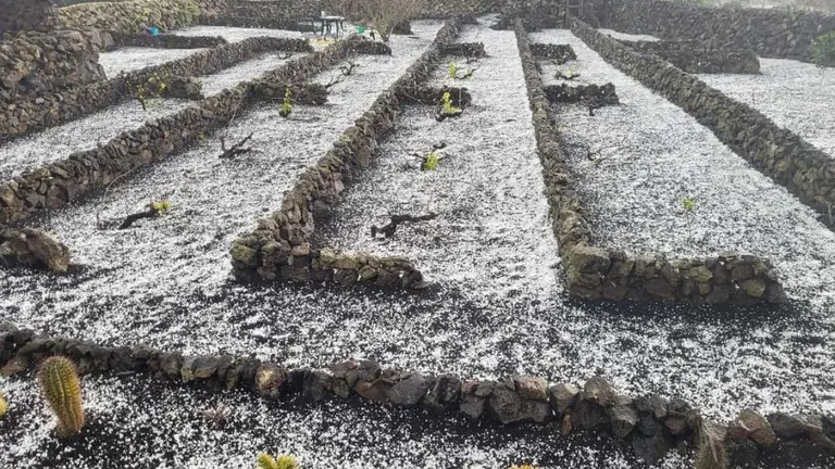 El granizo llega a Lanzarote