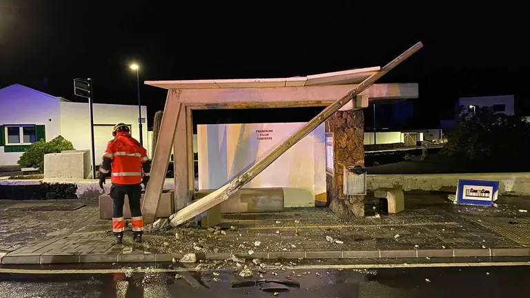 Estado en el que quedó la parada de guaguas