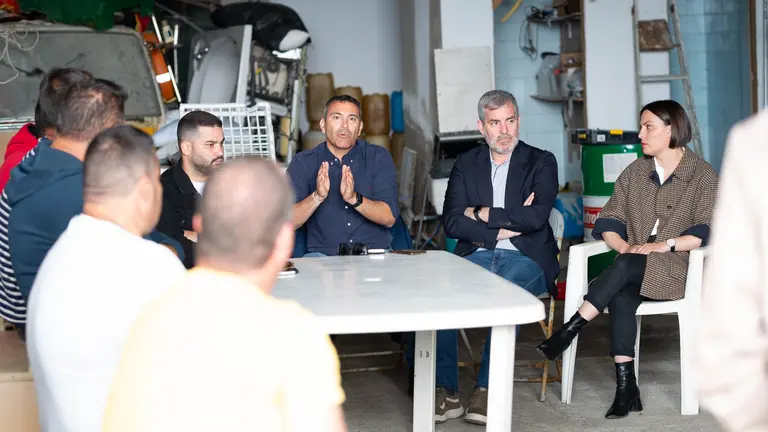 Fernando Clavijo, en una reunión con colectivos durante su visita a Lanzarote