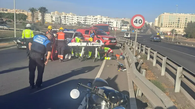 Accidente de moto en la autovía