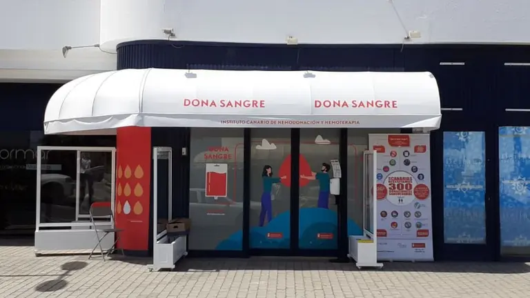 Punto fijo de donación. de sangre en el Deiland