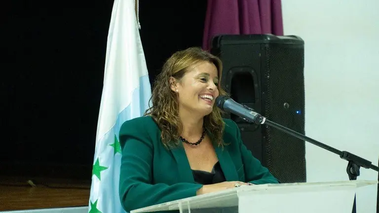 Olivia Duque durante un acto electoral de Coalición Canaria.