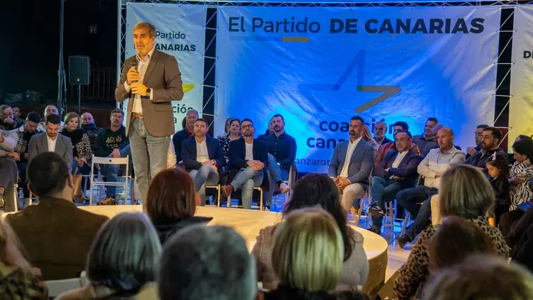 Fernando Clavijo en un acto electoral en Lanzarote.