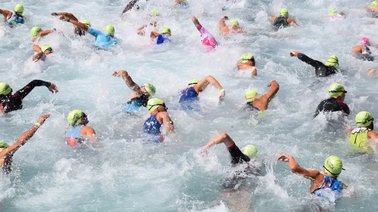 Un momento de la prueba de natación