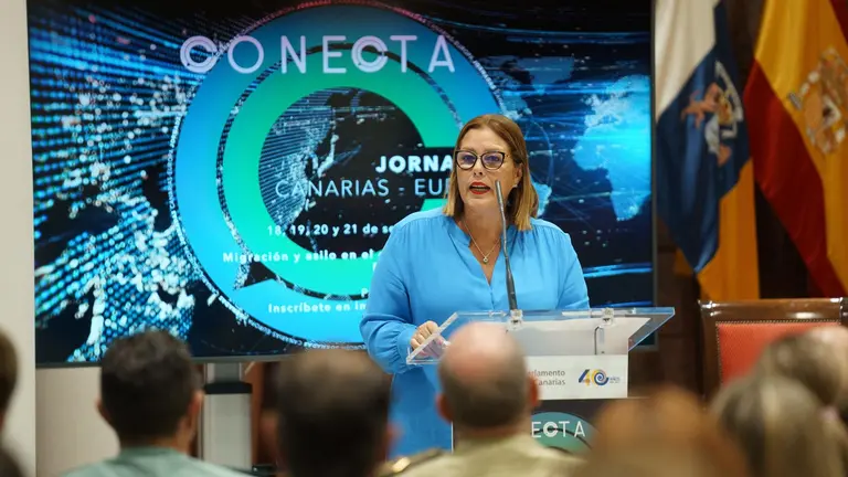 Astrid Pérez durante la apertura de las jornadas.