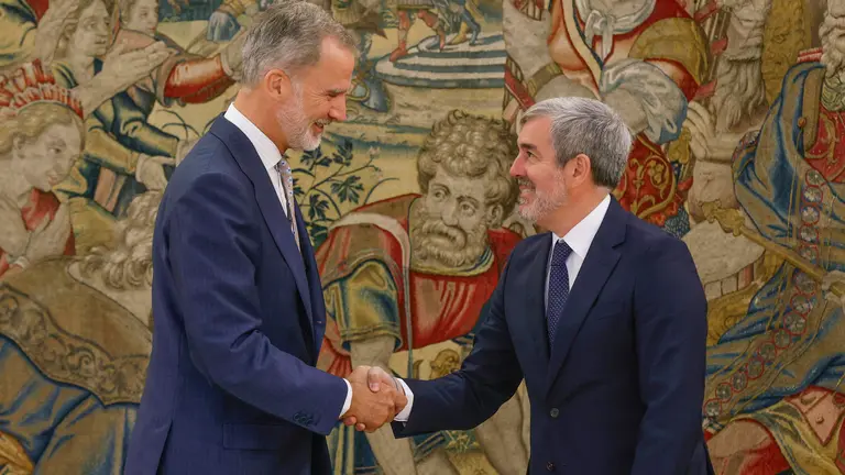 Fernando Clavijo es recibido en audiencia por el Rey Felipe VI en el Palacio de la Zarzuela. EFE Juan Carlos Hidalgo.