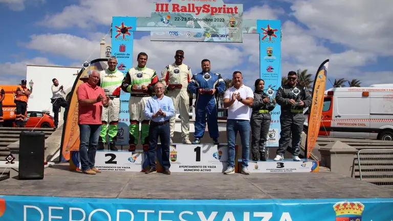 Podio del RallySprint Yaiza 2023.