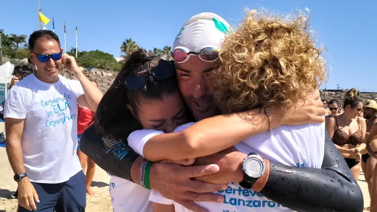 Jaime Caballero tras llegar a Lanzarote.