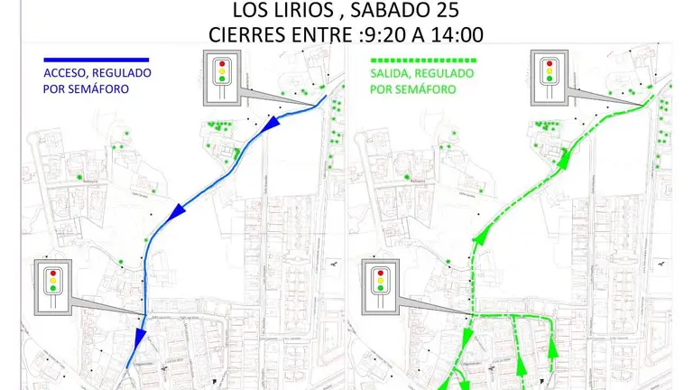 Desvíos provisionales por prueba deportiva.