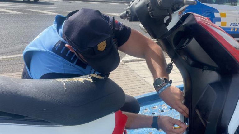 Detenido por conducir con matrícula falsa.