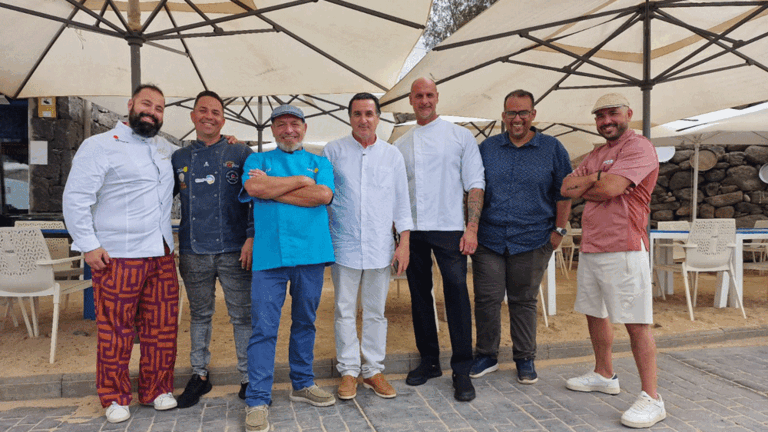 Gonzalo Calzadilla, Maikel López, Luis Benito, Domingo Rivero, Germán Blanco, Rubén Rivera y Yeray Gil