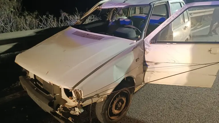 Vehículo en el que viajaba el hombre fallecido